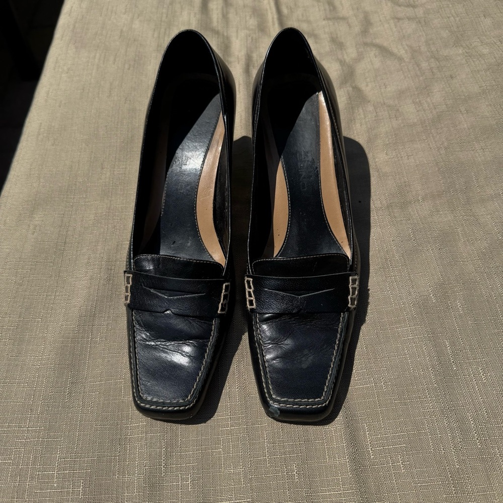 Bandolino Black Square-Toe Heels 7.5